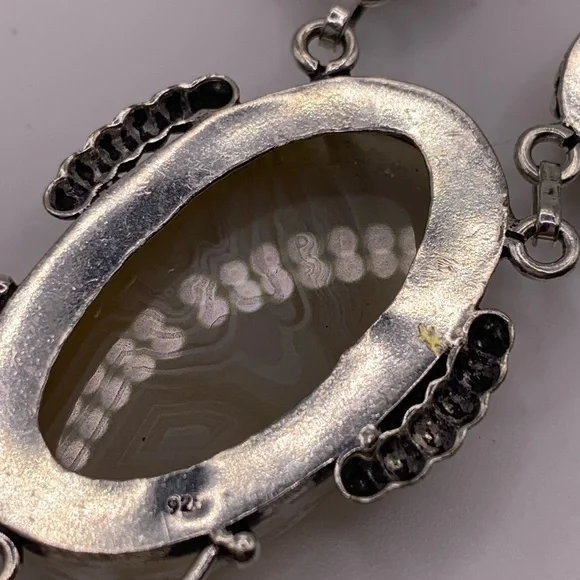 Sterling silver citrine moonstone agate necklace - Picture 4 of 7